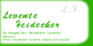 levente heidecker business card